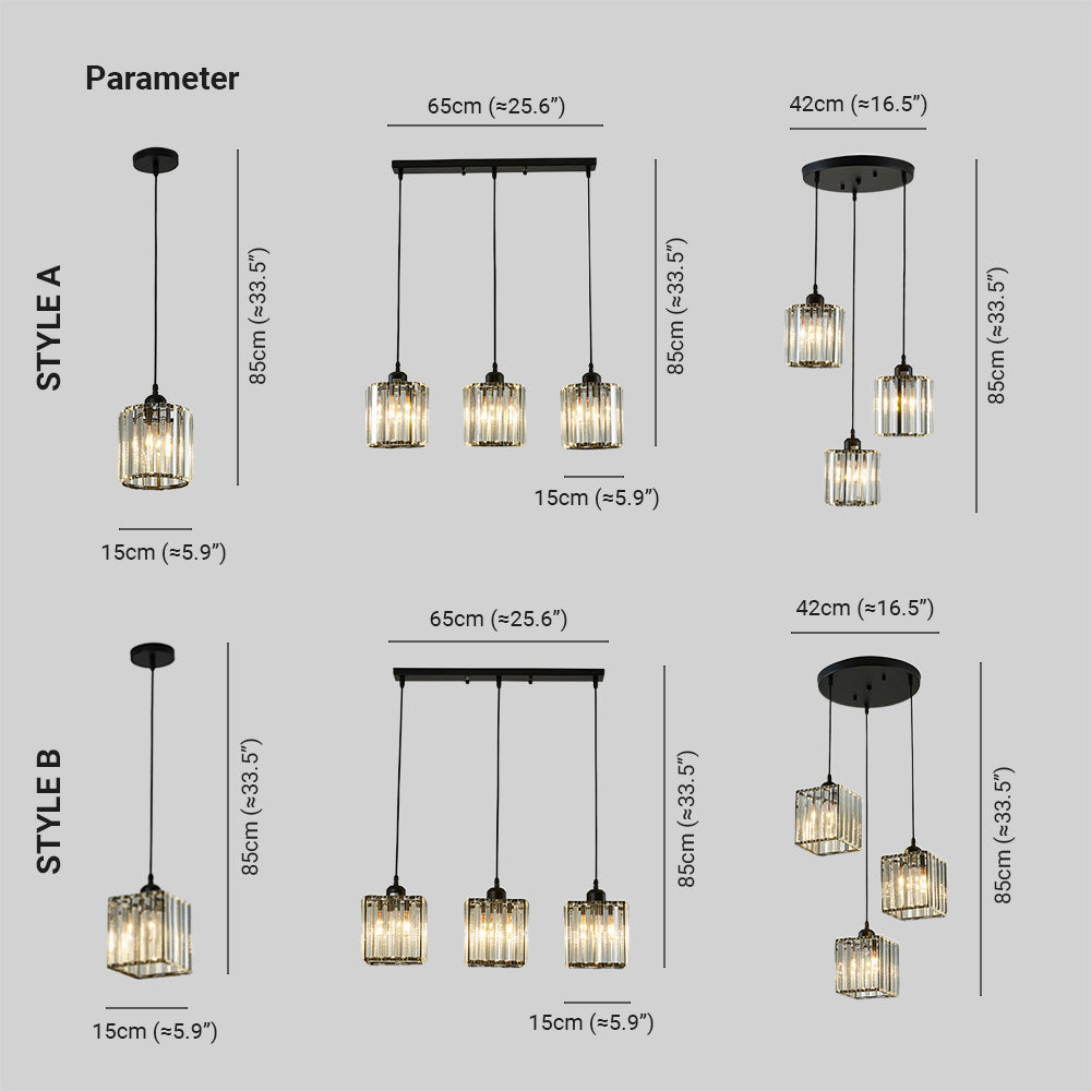Lampa Wisząca Maruvo Nowoczesna Klastrowa Cylindryczne Szkło