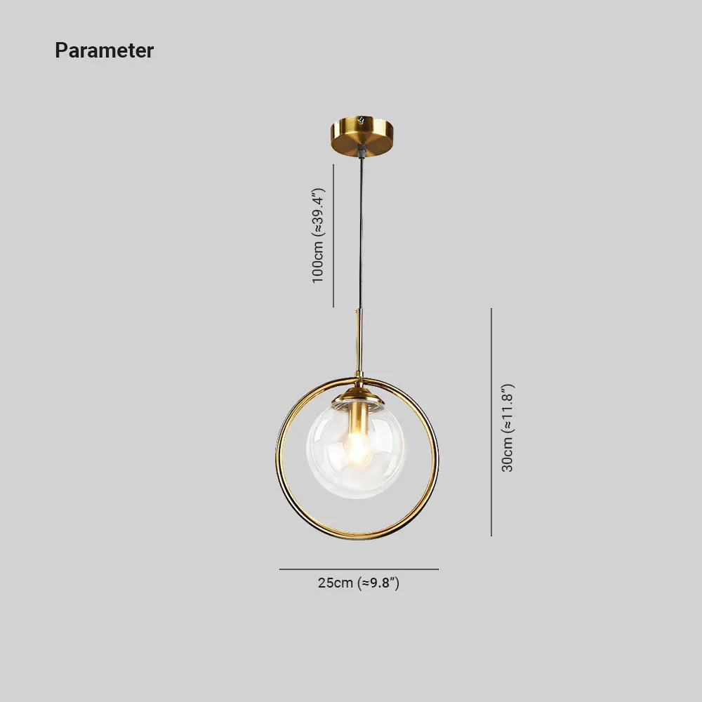 Szklana Lampa Wisząca Neo z Pierścieniem