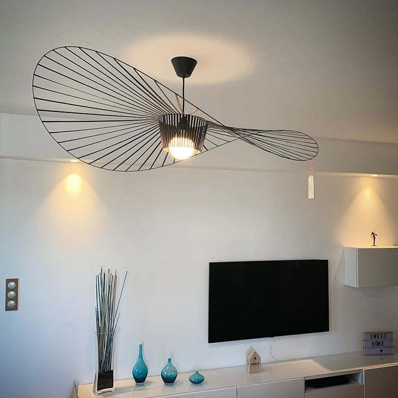 Lampa wisząca Xelion Nowoczesna Kwiatowa Tkanina Czarna/Biała/Złota/Brązowa