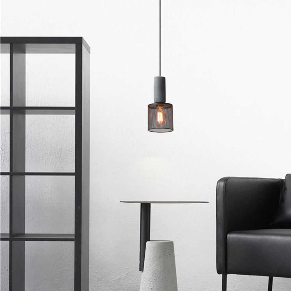 Vireth Lampa Wisząca Industrialna Cylindryczna Cementowa