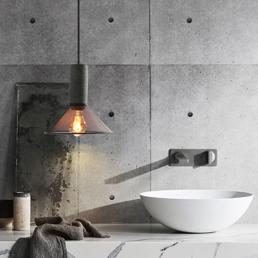 Vireth Lampa Wisząca Industrialna Cylindryczna Cementowa