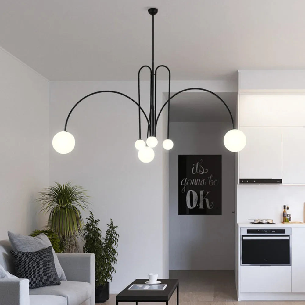 Lampa Wisząca Arvyn z Podwójną Szklaną Bańką
