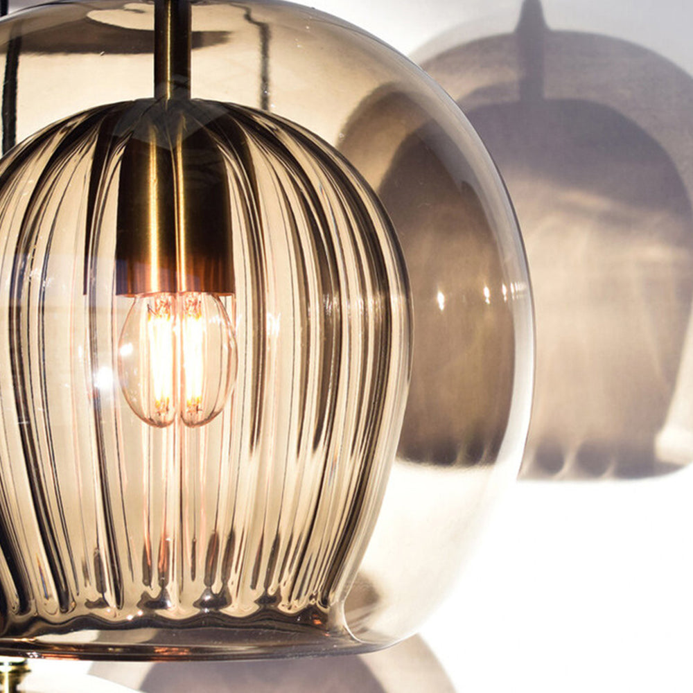 Lampa Wisząca Althio Szklana Kula Przezroczysta Bursztynowa