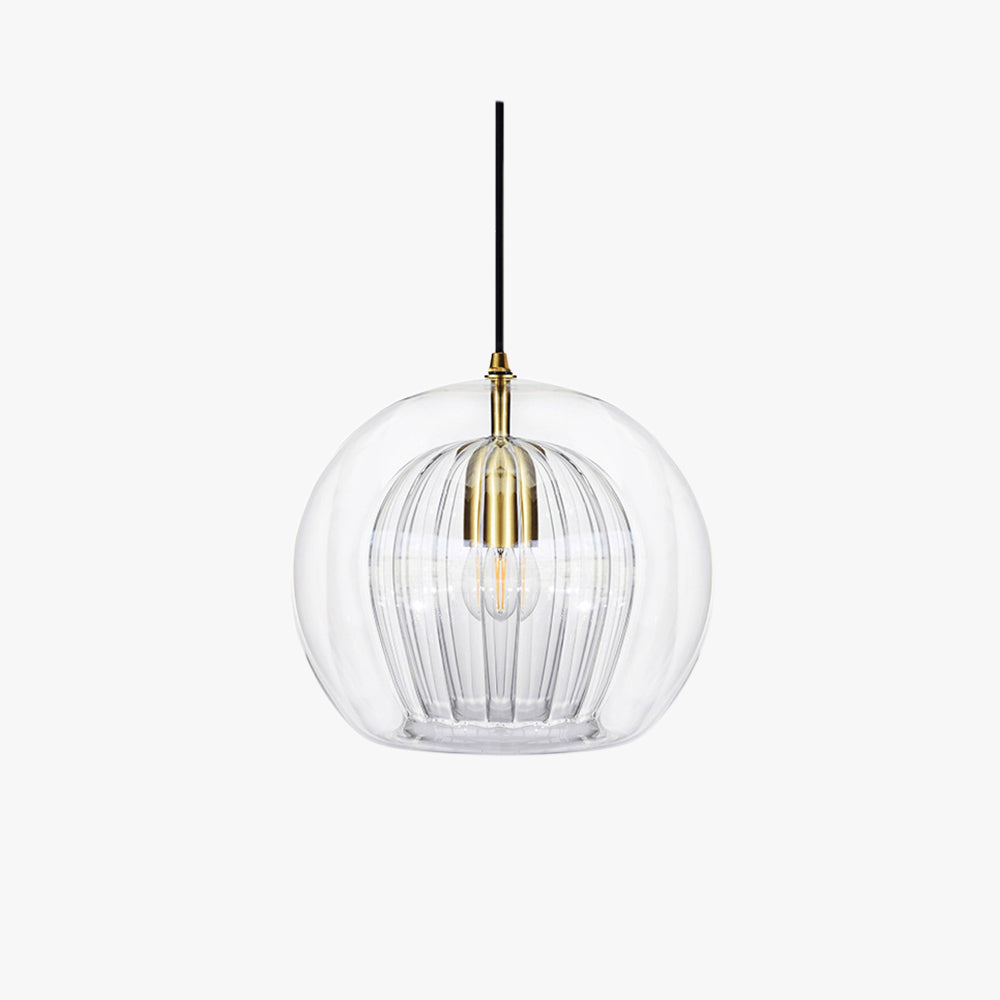 Lampa Wisząca Althio Szklana Kula Przezroczysta Bursztynowa