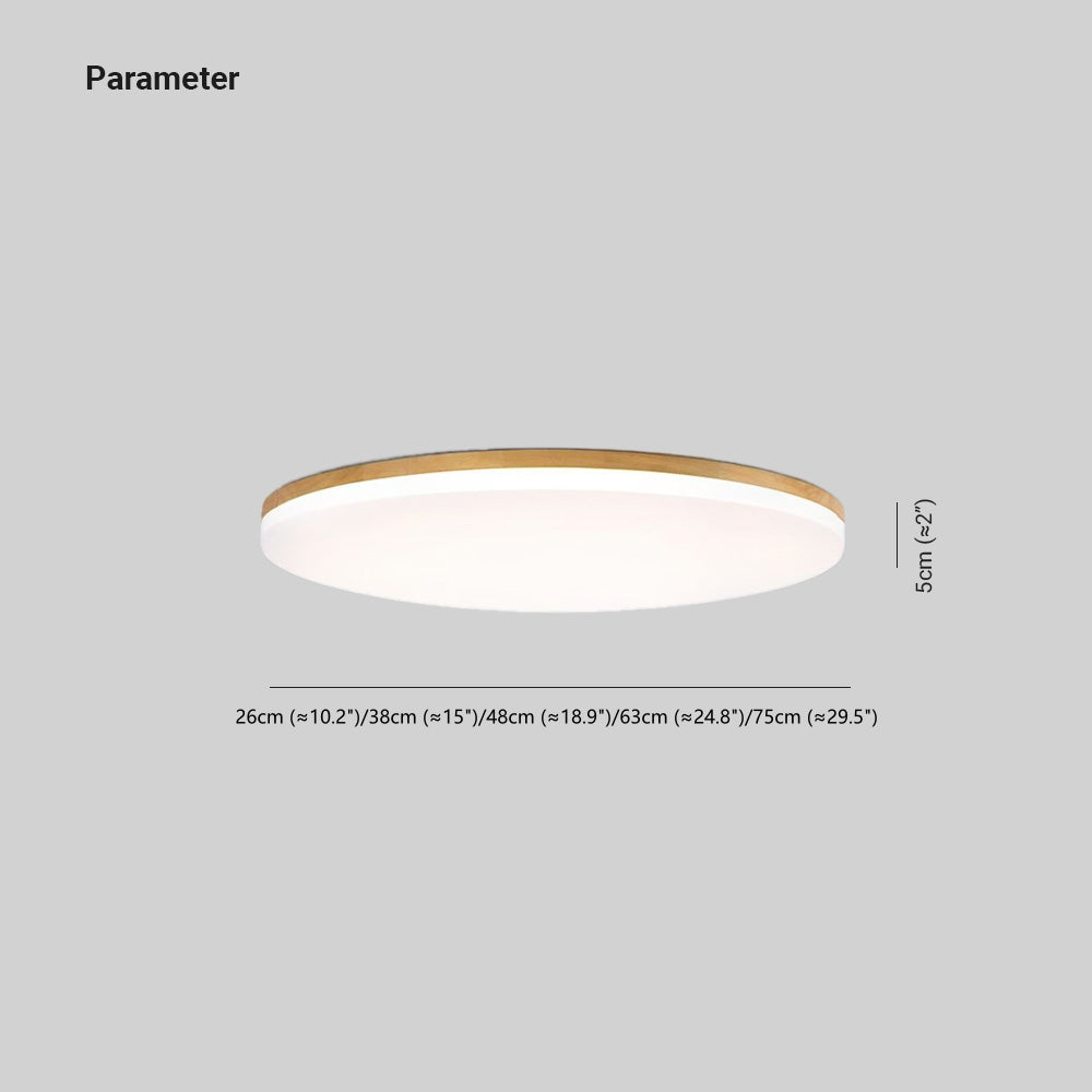 Lampa Sufitowa Norev Slim Okrągła z Drewnianą Ramą