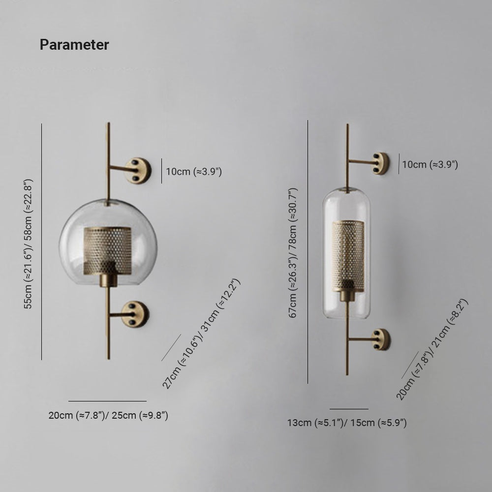 Seniq Industrialna Elegancka Szklana Lampa Ścienna