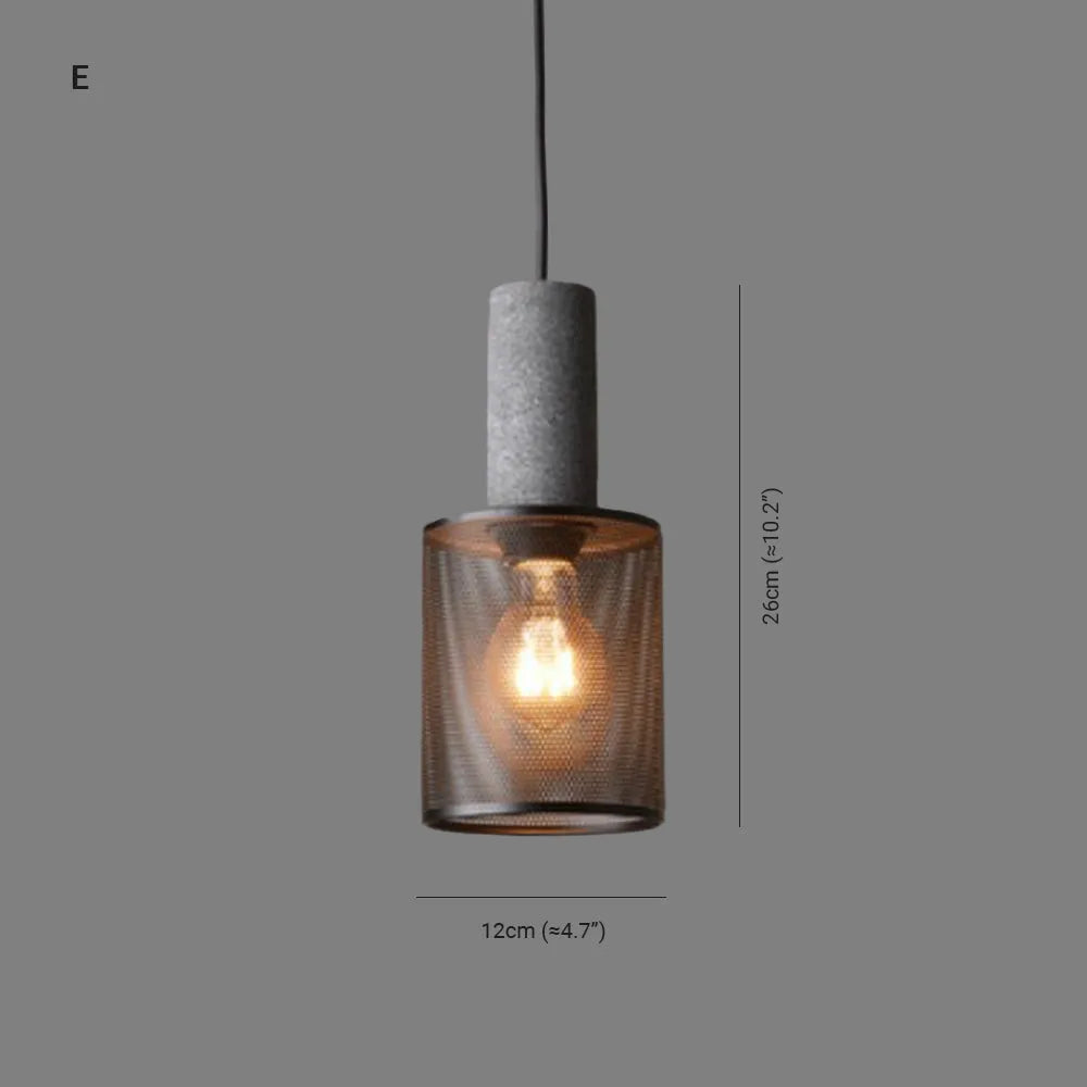 Vireth Lampa Wisząca Industrialna Cylindryczna Cementowa