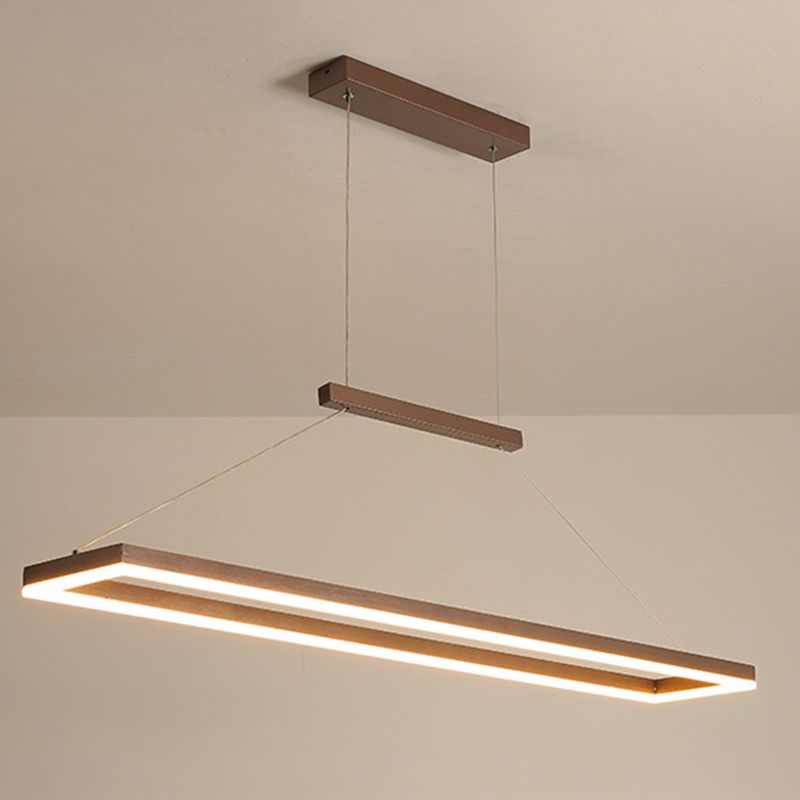 Nowoczesna prostokątna lampa wisząca Nexil, Złota/Kawowa