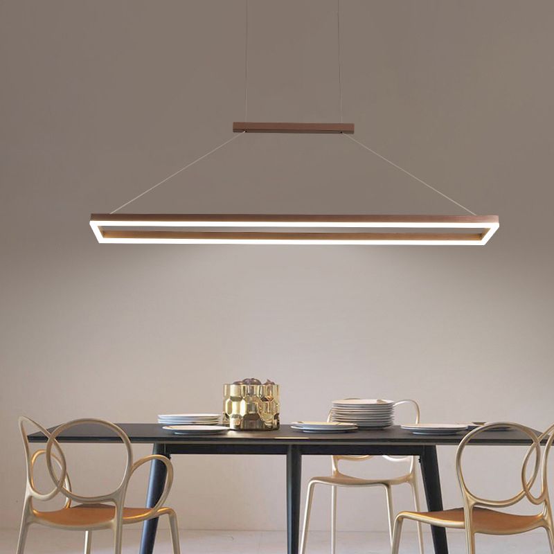 Nowoczesna prostokątna lampa wisząca Nexil, Złota/Kawowa