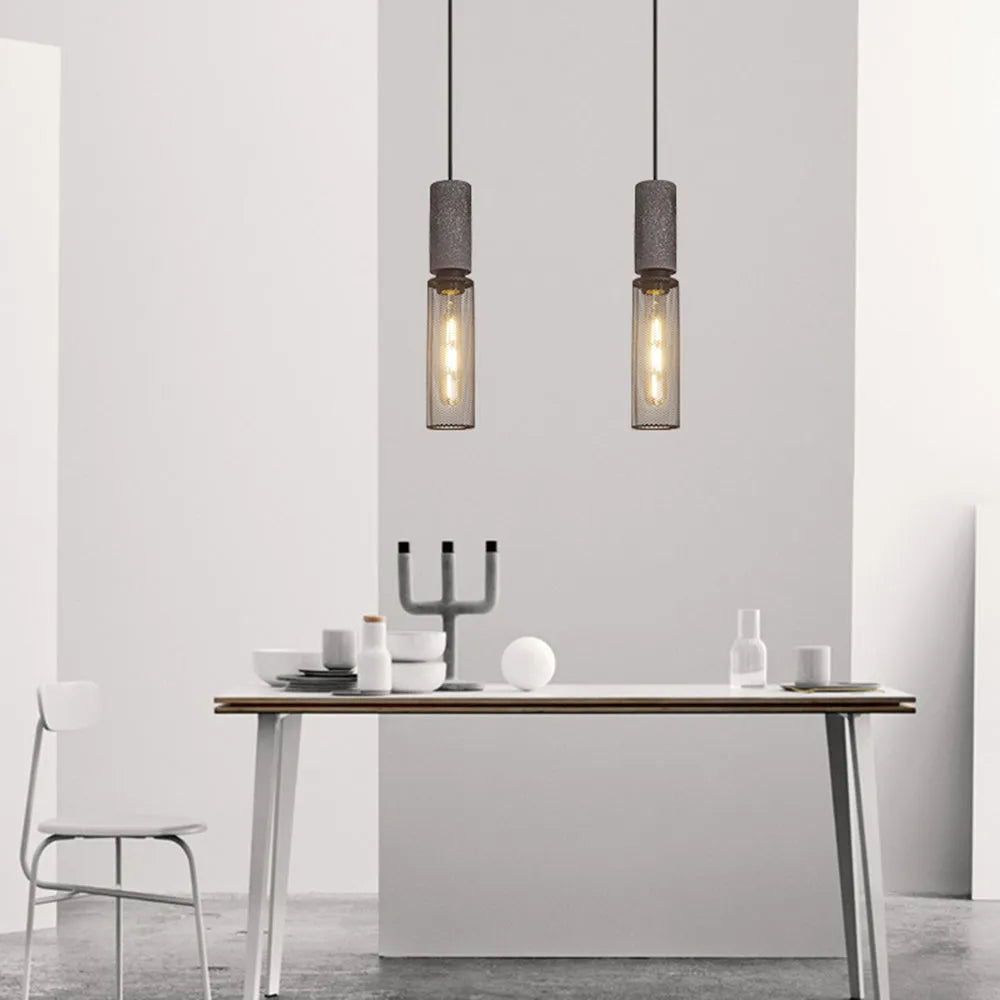 Vireth Lampa Wisząca Industrialna Cylindryczna Cementowa