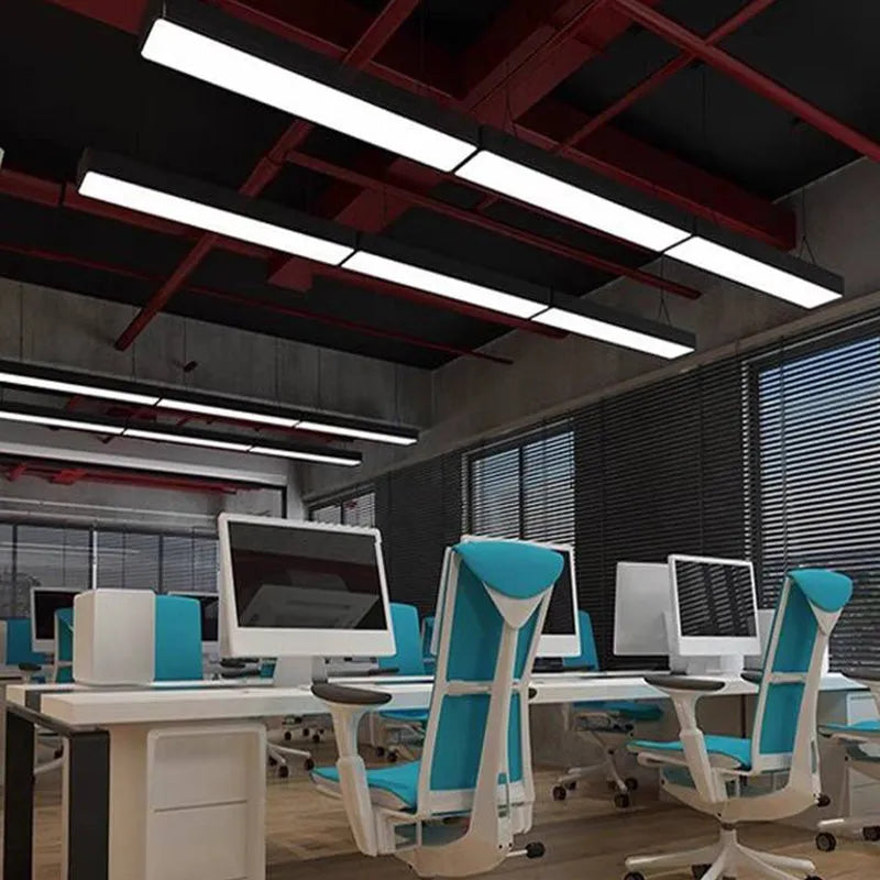 Soreva Lampa Wisząca Minimalistyczna Prostokątna LED Czarna