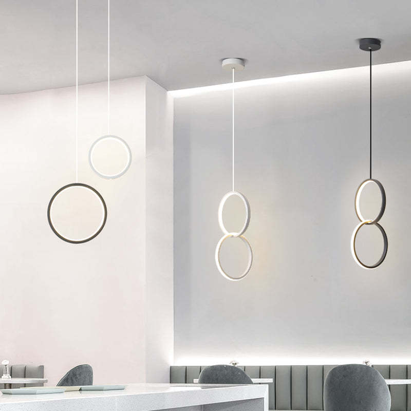 Kori Nowoczesna Lampa Wisząca LED Czarno/Biała do Salonu