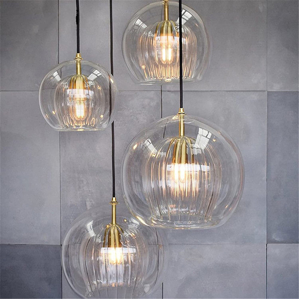 Lampa Wisząca Althio Szklana Kula Przezroczysta Bursztynowa