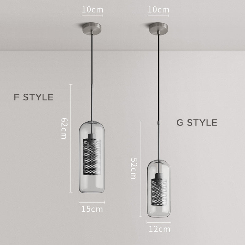 Nerel Współczesna Złota Lampa Wisząca, Szklana, Kula/Cylindryczna