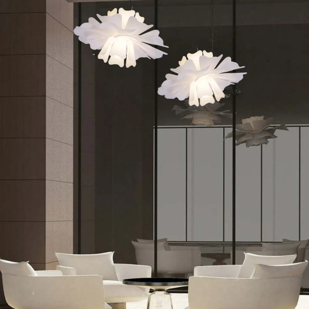 Eldor Elegancka Lampa Wisząca Kwiat Biała