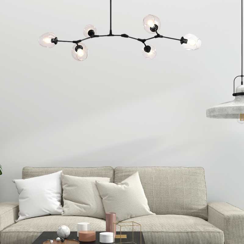 Zerin Nordycka Nowoczesna Szklana Lampa Wisząca z Przezroczystymi Bańkami