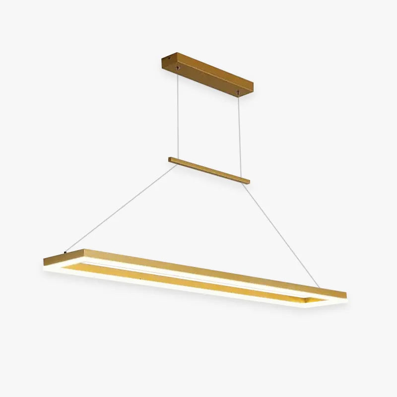 Nowoczesna prostokątna lampa wisząca Nexil, Złota/Kawowa
