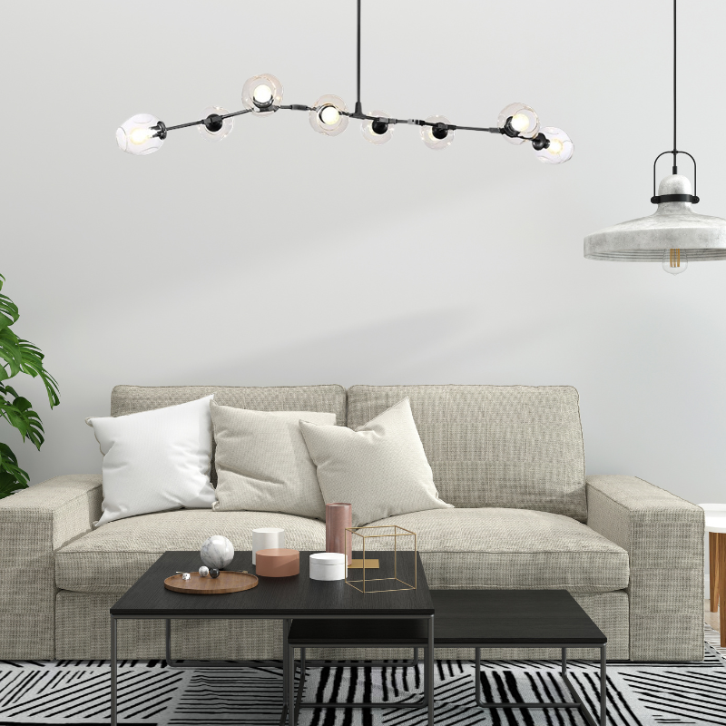 Zerin Nordycka Nowoczesna Szklana Lampa Wisząca z Przezroczystymi Bańkami