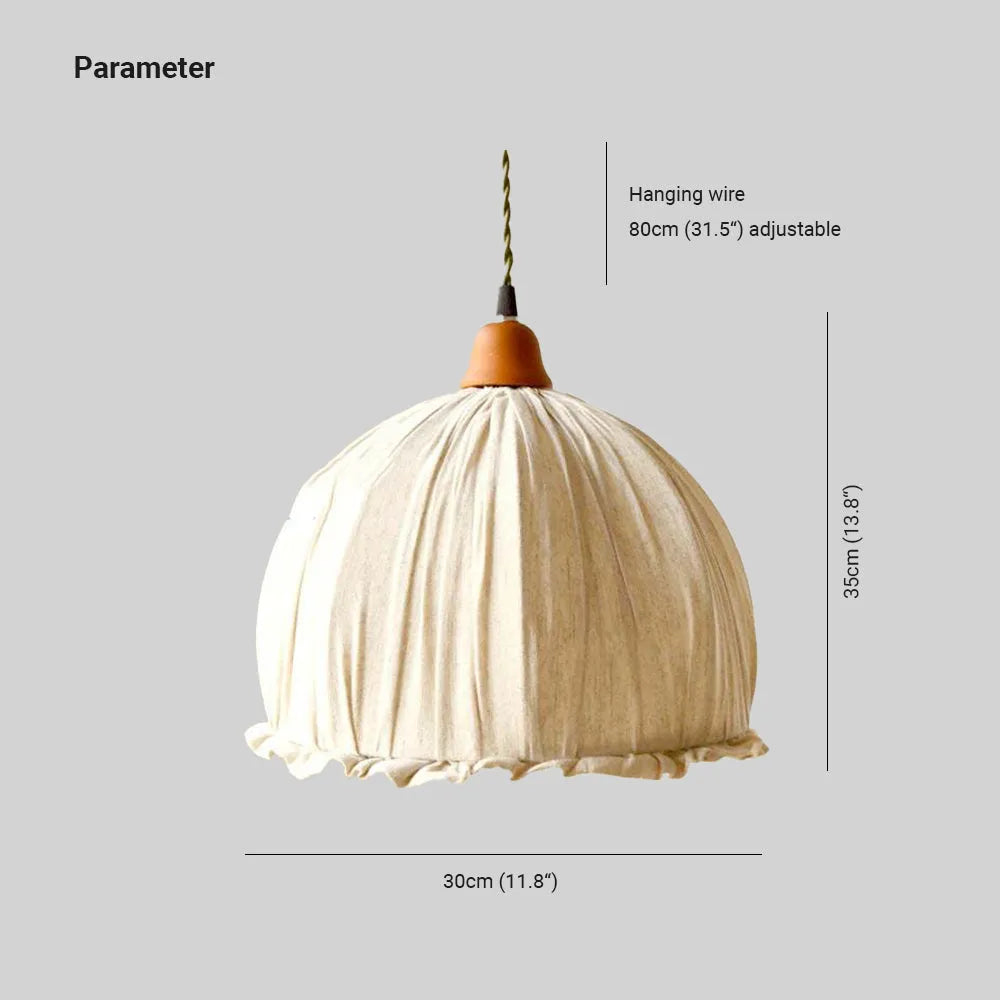 Lampa wisząca Teo Vintage, beżowa, z tkaniny