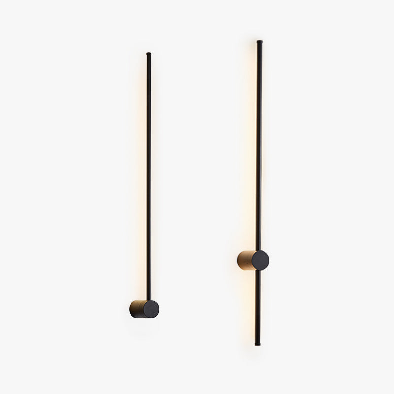 Ravel Minimalistyczna Obrotowa Liniowa Wewnętrzna Lampa Ścienna, Czarna