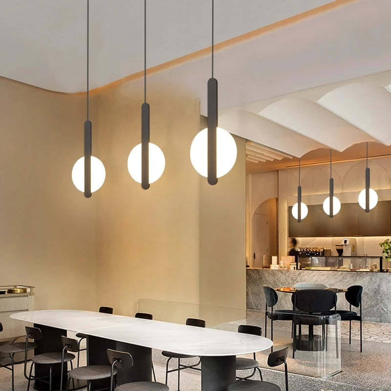 Kori Nowoczesna Lampa Wisząca LED Czarno/Biała do Salonu