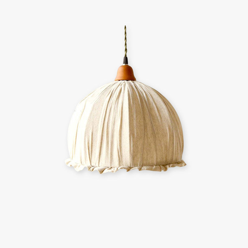 Lampa wisząca Teo Vintage, beżowa, z tkaniny