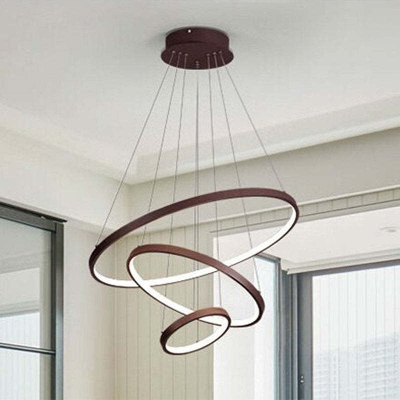 Lampa wisząca Toriq, z podświetlanym wewnętrznym pierścieniem, Biała/Czarna/Złota