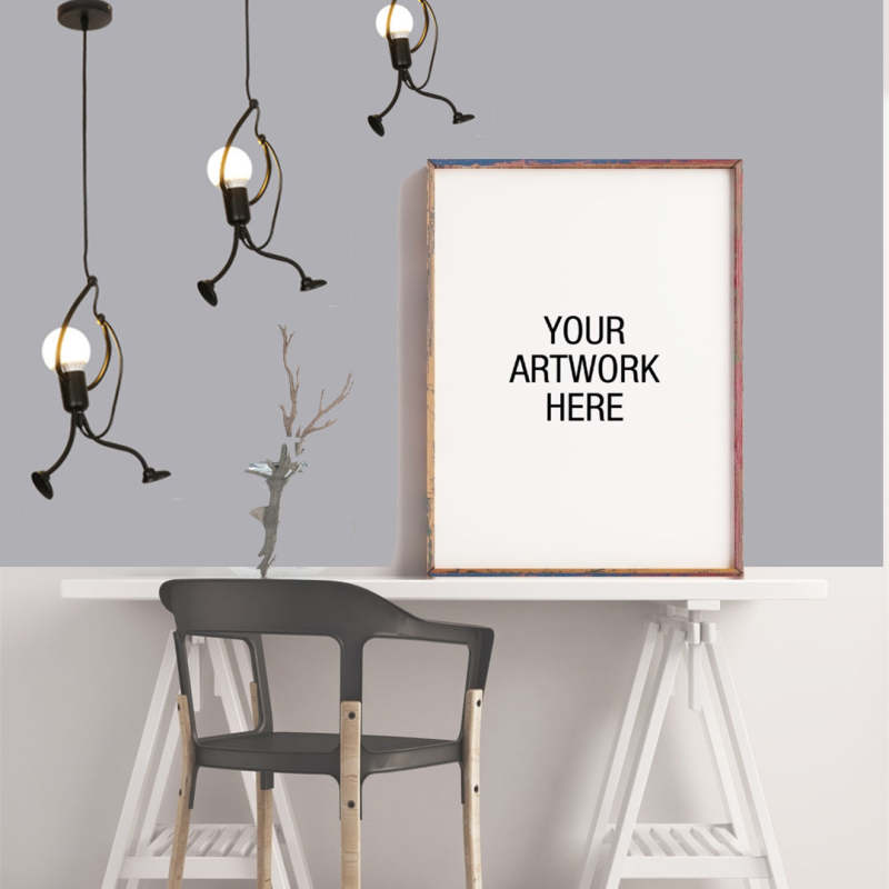 Esi Retro Nowoczesna Lampa Wisząca Iron Man, Czarna