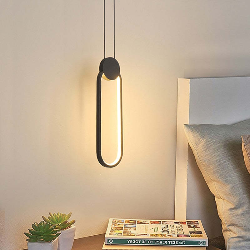 Kori Nowoczesna Lampa Wisząca LED Czarno/Biała do Salonu