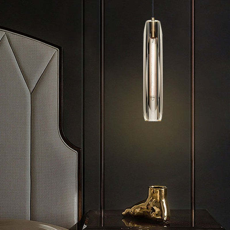 Orinex Mosiężna Designerska Lampa Wisząca Szklana Przydymiona