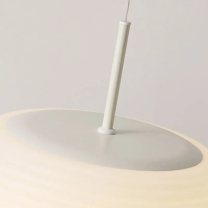 Lampa wisząca Zoriel, biała, szklana, w kształcie bębna