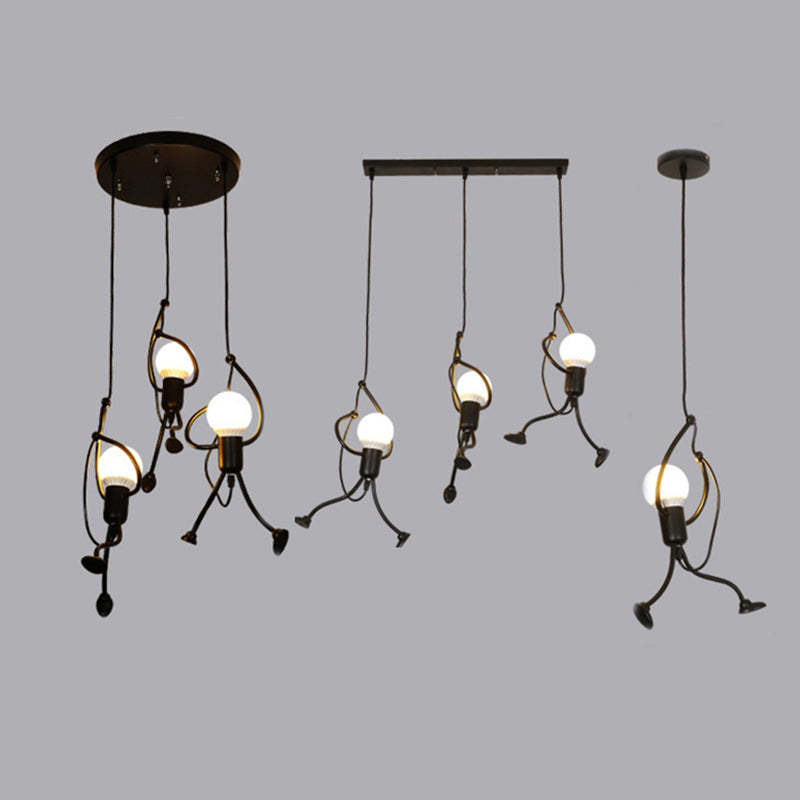 Esi Retro Nowoczesna Lampa Wisząca Iron Man, Czarna