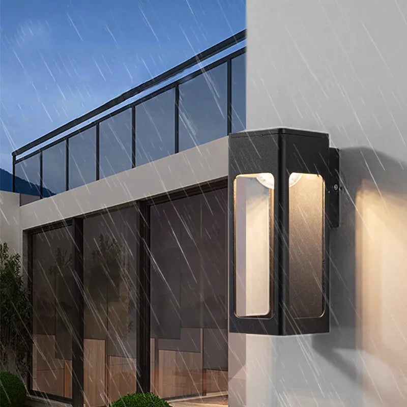 Teniq Nowoczesna Wodoodporna Minimalistyczna Geometryczna Zewnętrzna Lampa Ścienna