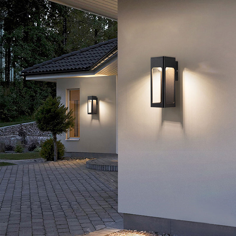 Teniq Nowoczesna Wodoodporna Minimalistyczna Geometryczna Zewnętrzna Lampa Ścienna