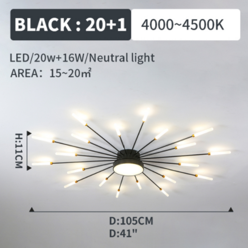 Nowoczesna Lampa Sufitowa LED Vexor 'Fajerwerki' do Dekoracji Domu