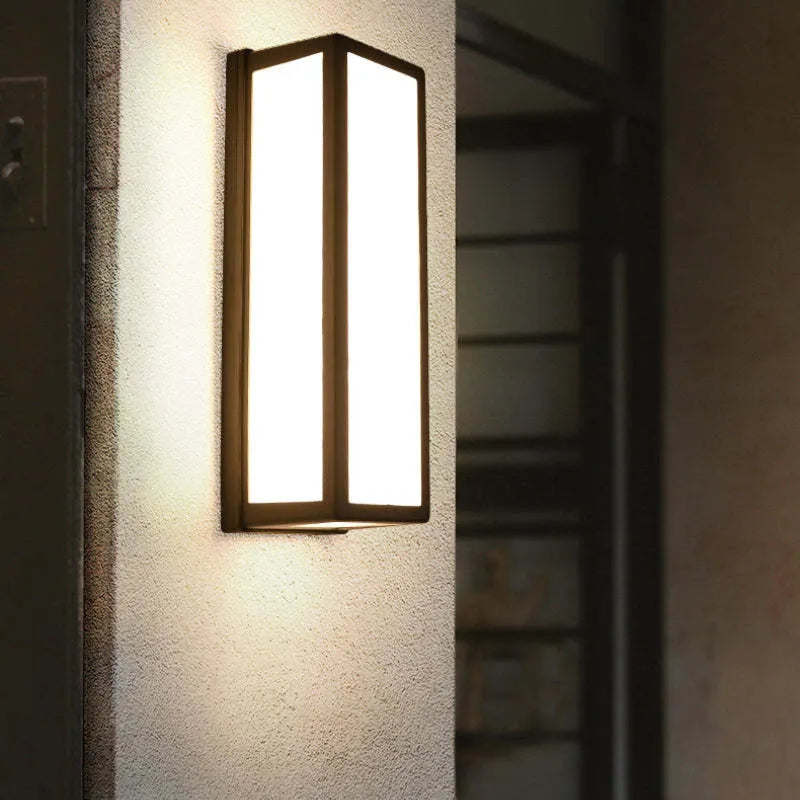 Noven Nowoczesna Zewnętrzna Lampa Ścienna Wodoodporna Krzyżowa Czarna