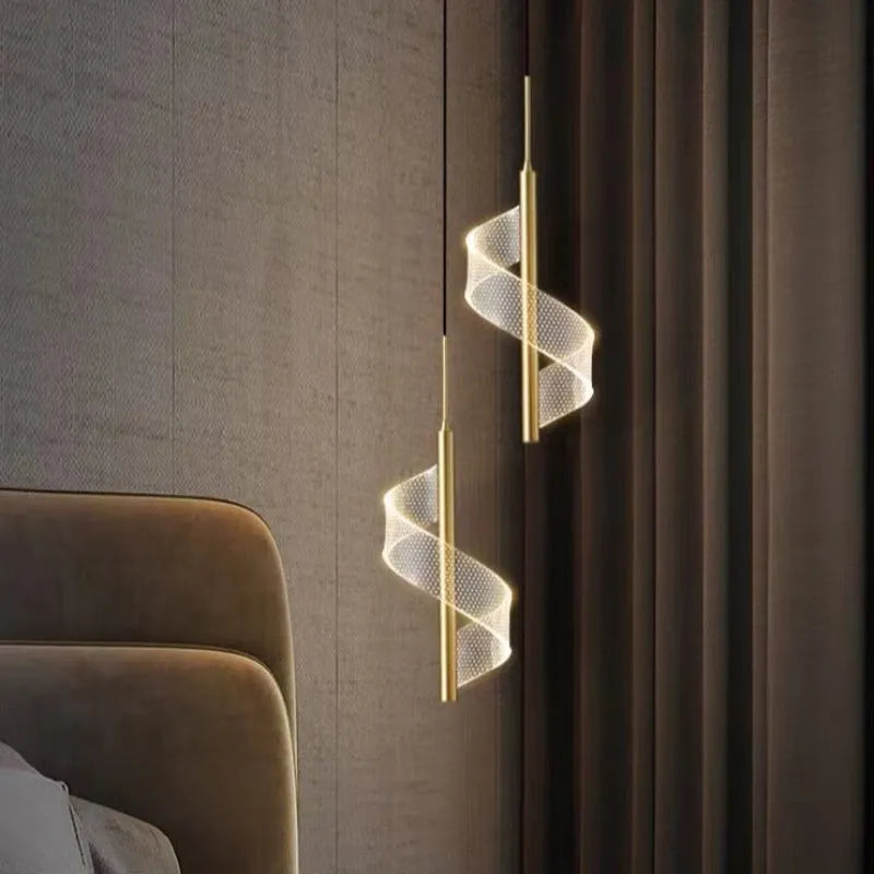 Lampa wisząca Alven Vintage Złota Wstążka