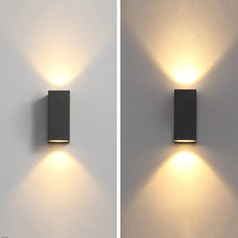 Koraq Minimalistyczna Kwadratowa Lampa Zewnętrzna Ścienna, Czarna