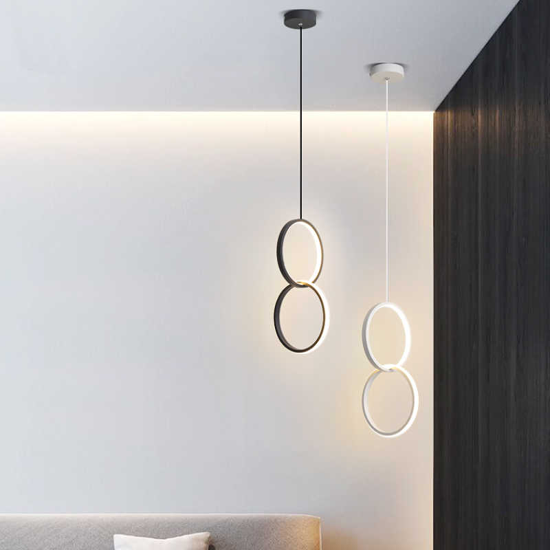 Kori Nowoczesna Lampa Wisząca LED Czarno/Biała do Salonu