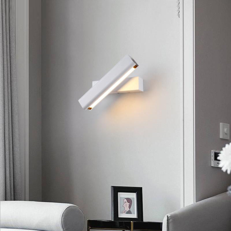 Nowoczesna obrotowa lampa ścienna Heri z prostokątami, czarno-biała