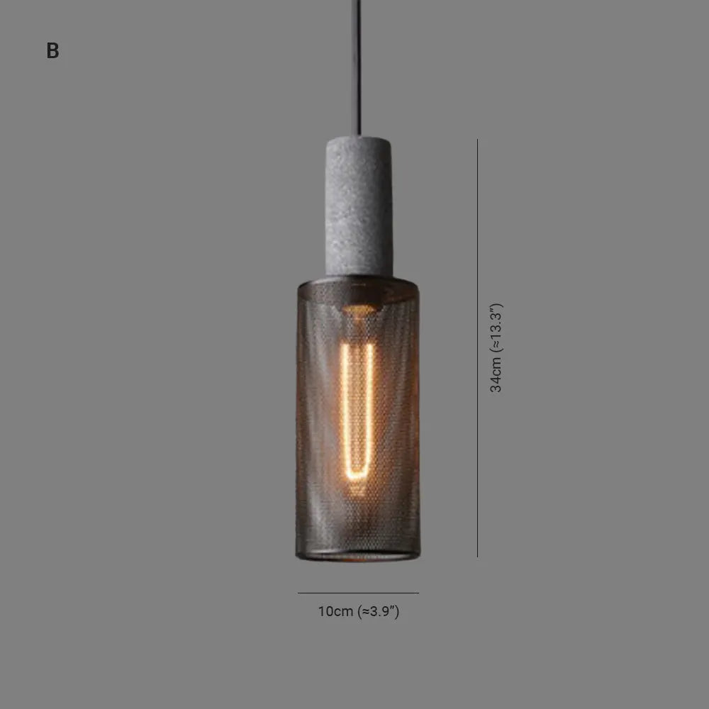 Vireth Lampa Wisząca Industrialna Cylindryczna Cementowa