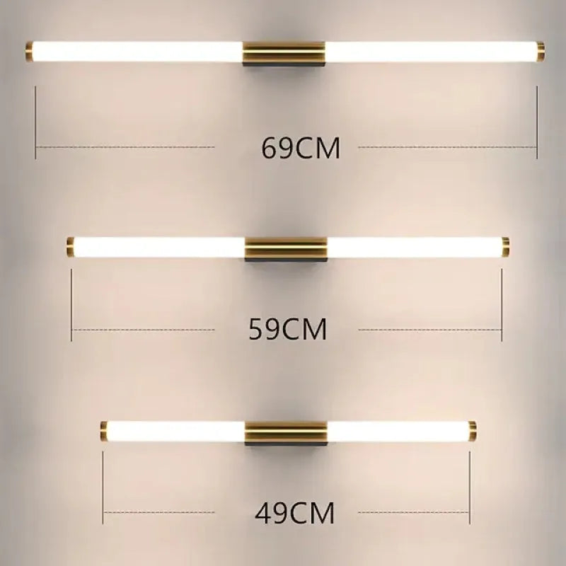 Minimalistyczna Lampa Ścienna Liniowa Aeri, Złota