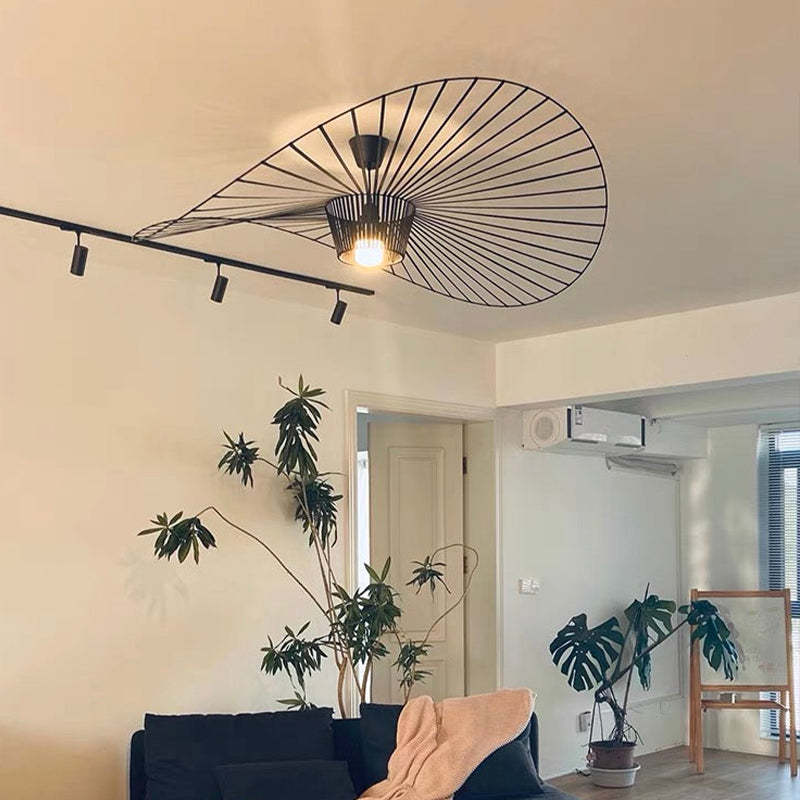 Lampa wisząca Xelion Nowoczesna Kwiatowa Tkanina Czarna/Biała/Złota/Brązowa