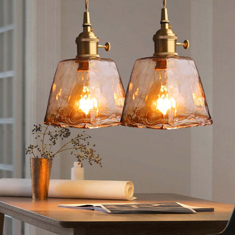 Lampa wisząca Evin Szkło&Mosiądz