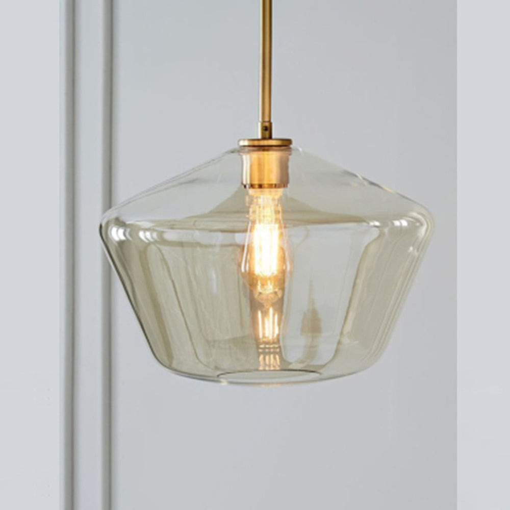 Virelo Lampa Wisząca Szkło Przezroczyste/Bursztynowe Diament