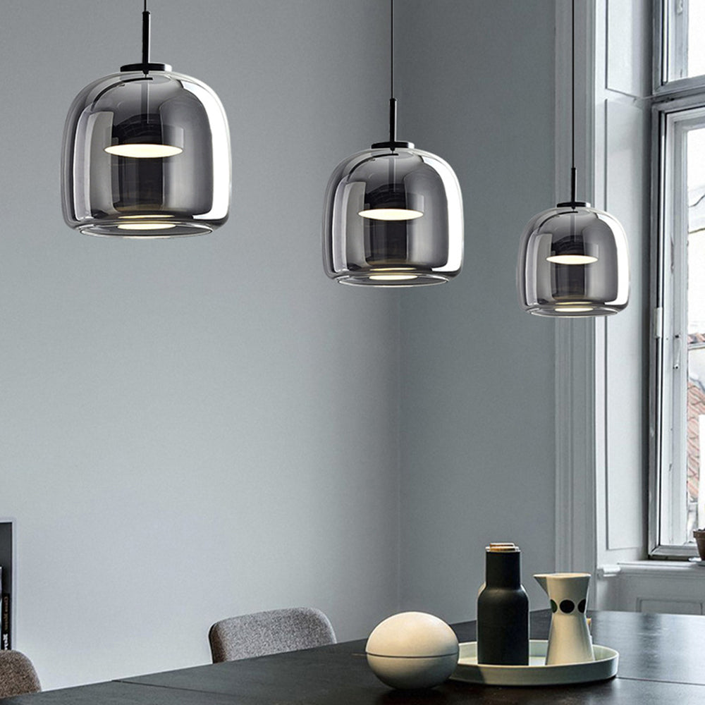 Lioren Lampa Wisząca Nowoczesna Szklana Przezroczysta/Dymna/Bursztynowa