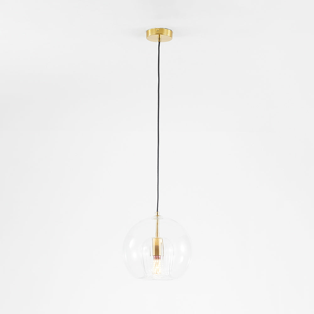 Lampa Wisząca Althio Szklana Kula Przezroczysta Bursztynowa