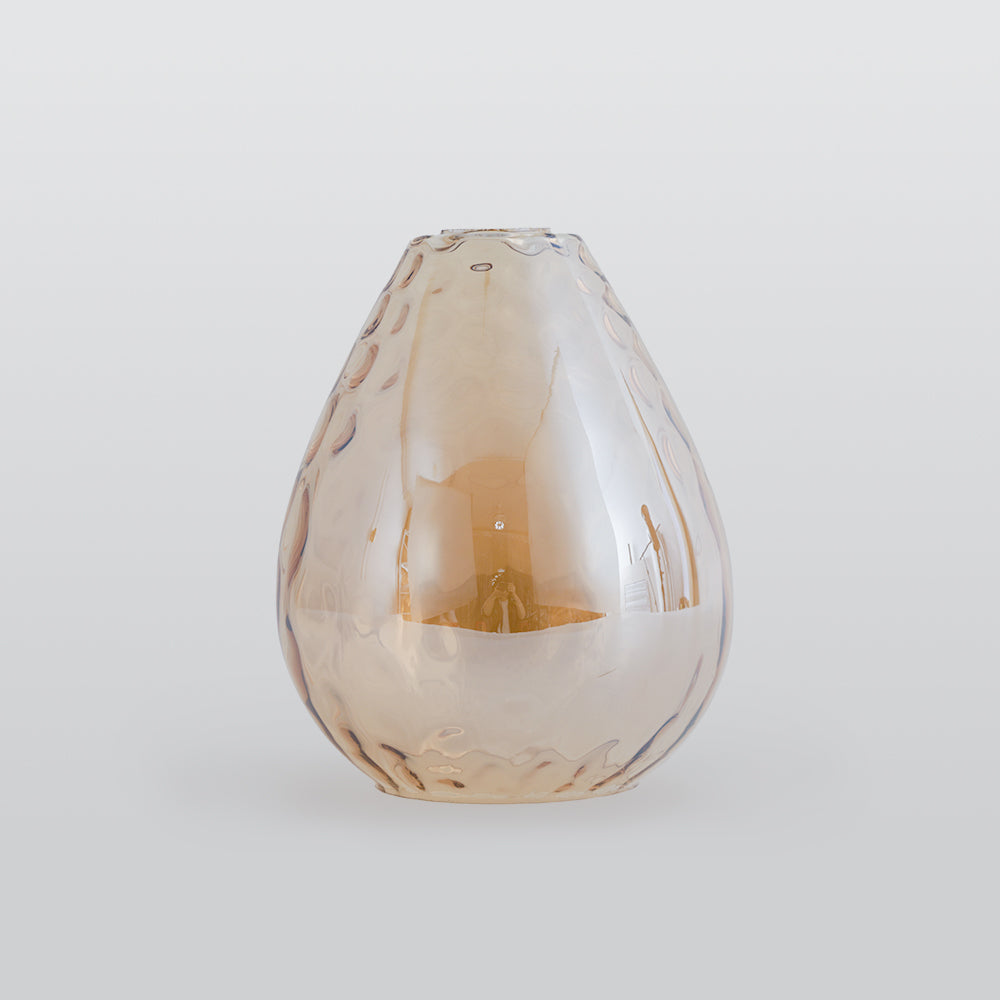 Lampa wisząca Alverin Szklana Drewniana Bursztynowa