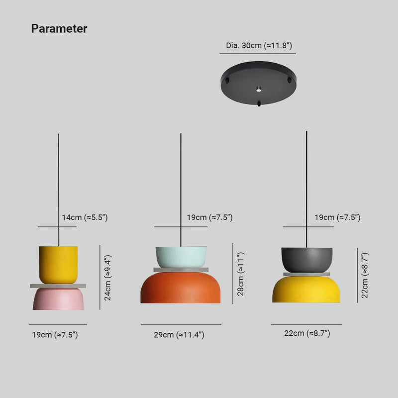 Lampa wisząca Sarin w kontrastowych kolorach