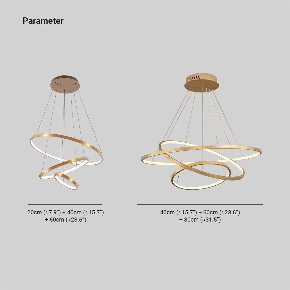 Lampa wisząca Toriq, z podświetlanym wewnętrznym pierścieniem, Biała/Czarna/Złota
